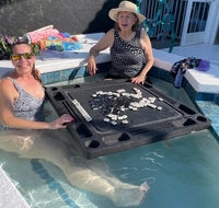 Table de Mahjong flottante pour piscine, tapis de Mahjong imperméable et durable, plateau flottant avec porte-gobelet