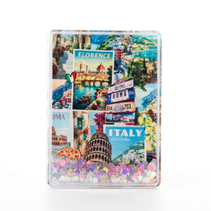 Aimant de réfrigérateur rectangulaire en acrylique transparent pour souvenirs de voyage avec aimant intégral pour fixer des notes, vente en gros personnalisée - Product Image 4
