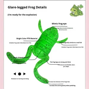 Nuovo modello di esca di <span class=keywords><strong>rana</strong></span> che calcia le gambe sistema di superficie esca ad alta imitazione vera esca morbida per la testa di serpente di pesce mandarino basso - Product Image 2