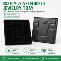 Plateau d'emballage personnalisé en velours floqué pour bijoux, insert pour bague, boucles d'oreilles, collier, boîte de présentation de bijoux de luxe