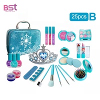 Kit de maquillage pour enfants sac à cosmétiques bleu lavable pour enfants jouets cadeau habiller ensemble fille maquillage pour enfants