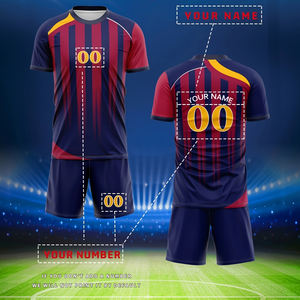 Yüksek Kaliteli Yetişkin Futbol Forması, Logo ve Numaralarla Özelleştirilmiş, Dijital Baskı, Hızlı Kuruyan Spandeks/Polyester Yazlık Futbol Üniforması - Product Image 4