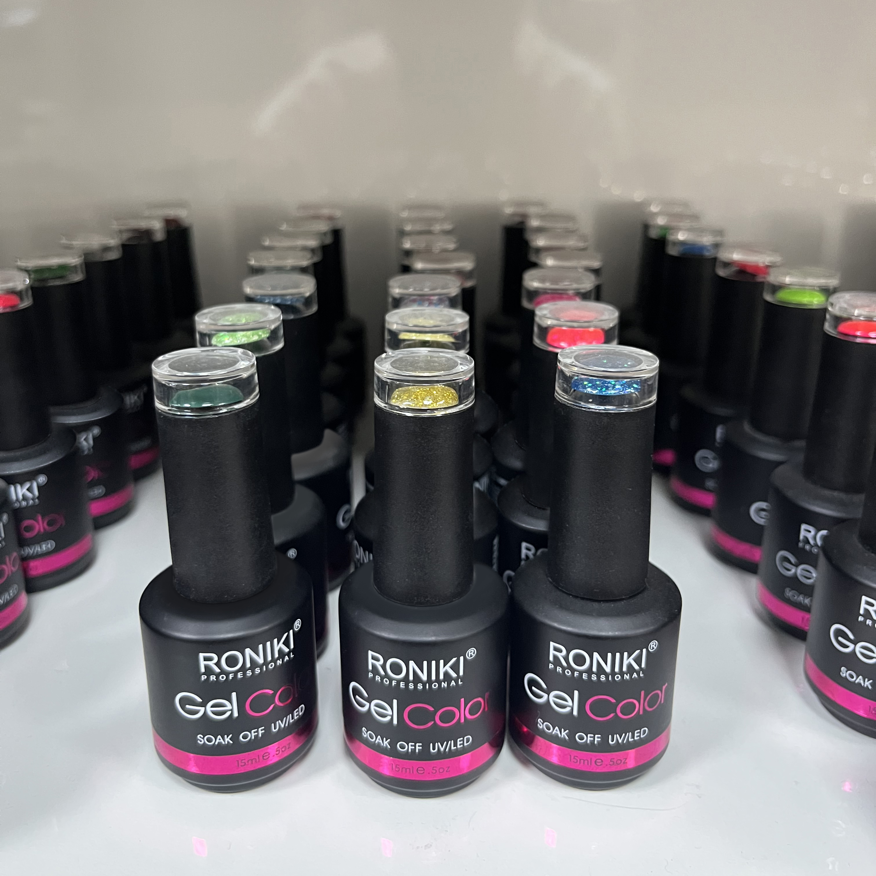 RONIKI-Botellas de esmalte de uñas, Gel Semipermanentes personalizado, Etiqueta Privada, UV, 15ml