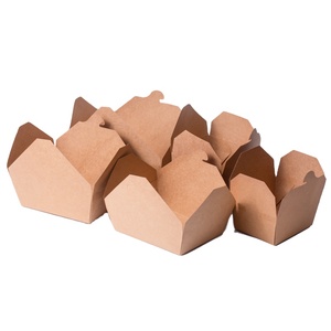 Caja de comida para llevar de papel kraft impresa personalizada, caja para pollo frito, contenedor desechable para envasado de alimentos - Product Image 2