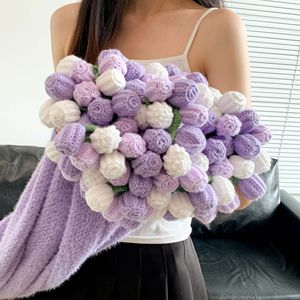 New Hot Sell Floral Festival Polyester Acrylic Modern <b>Knitted</b> Gift <b>Throw</b> Bouquet Blanket Home Decoration Custom Four Seasons - Product Image 6