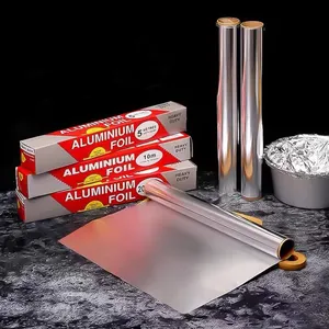 Penjualan Terbaik gulungan aluminium Foil Jumbo 8011 sekali pakai 12 mikrofon gulungan kertas pembungkus untuk dapur rumah tangga