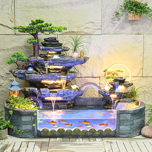Fuente de agua artificial para pecera con cascada e iluminación LED para decoración de interiores - Product Image 5
