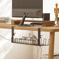 Organisateur de câbles sous le bureau sans perçage avec clips de fixation pour multiprises