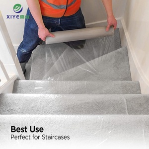 Rouleau de <span class=keywords><strong>protection</strong></span> de tapis en <span class=keywords><strong>plastique</strong></span> temporaire auto-adhésif personnalisé <span class=keywords><strong>Film</strong></span> protecteur PE <span class=keywords><strong>transparent</strong></span> pour déversements de peinture, poussière et saleté, dureté douce - Product Image 6