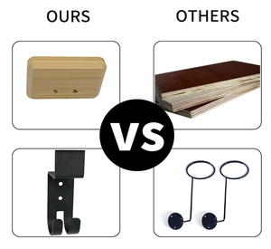 Étagère de rangement murale-Porte-vélo en contreplaqué fabriqué à la main avec casque et crochets à taquets <span class=keywords><strong>pour</strong></span> le rangement de l'équipement de vélo - Product Image 3