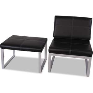 Chaise cube sans accoudoirs Alera ALE Ispara Series 26-3/8 X 31-1/8 X 30 Noir/Argent Matériau métallique - Product Image 1