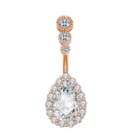 Piercings pour le nombril, bijoux, anneaux en Zircon, goutte, corps, nombril, pour la plage, pour femmes