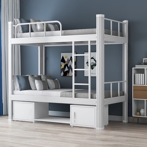 Letto a Castello in Metallo Bianco Moderno e Resistente a Doppio Strato Regolabile - Design Silenzioso Salvaspazio per Piccoli Appartamenti/Loft e Hotel - Product Image 3