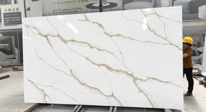 Đúc Sẵn thiết kế calacatta Vàng <span class=keywords><strong>Quartz</strong></span> slab nhà bếp <span class=keywords><strong>Countertop</strong></span> chìm bảng Top nhân tạo <span class=keywords><strong>Quartz</strong></span> đá slab - Product Image 6