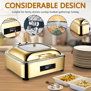 YITIAN Set Scaldavivande Elettrico in Acciaio Inox Dorato, Riscaldatore per Piatti, Attrezzatura per Catering e Hotel - Product Image 1