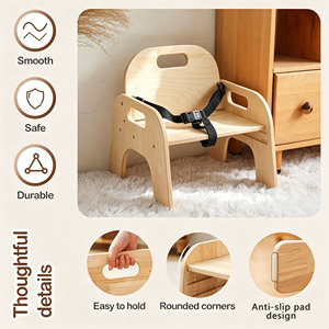 Chaise en bois courbé moderne et mignonne pour enfants, tabouret en bois pour la maternelle, l'école, l'extérieur, couleur personnalisée, salon, chambre à coucher - Product Image 4