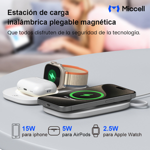 Caricatore Wireless Pieghevole 3 in 1 con Luce Notturna Magnetica 15W, Stazione di Ricarica Magnetica per iPhone e Apple Watch, Ideale per Viaggi - Product Image 3