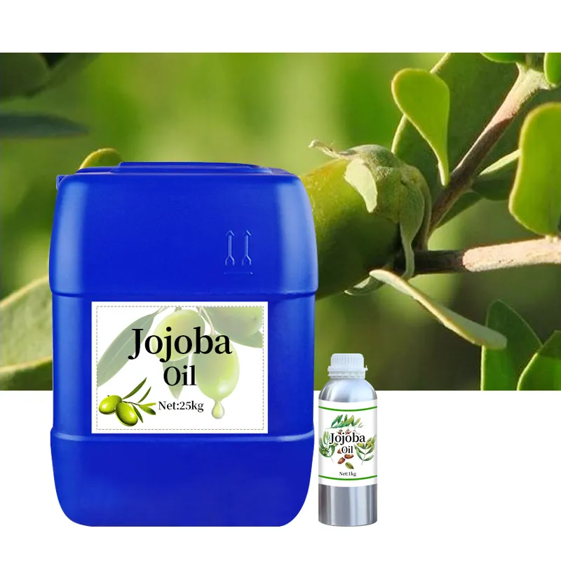 Toptan 1KG 25KG 50KG Jojoba tohumu yağı % 100% saf doğal organik vücut bakımı toplu taşıyıcı yağı Jojoba yağ