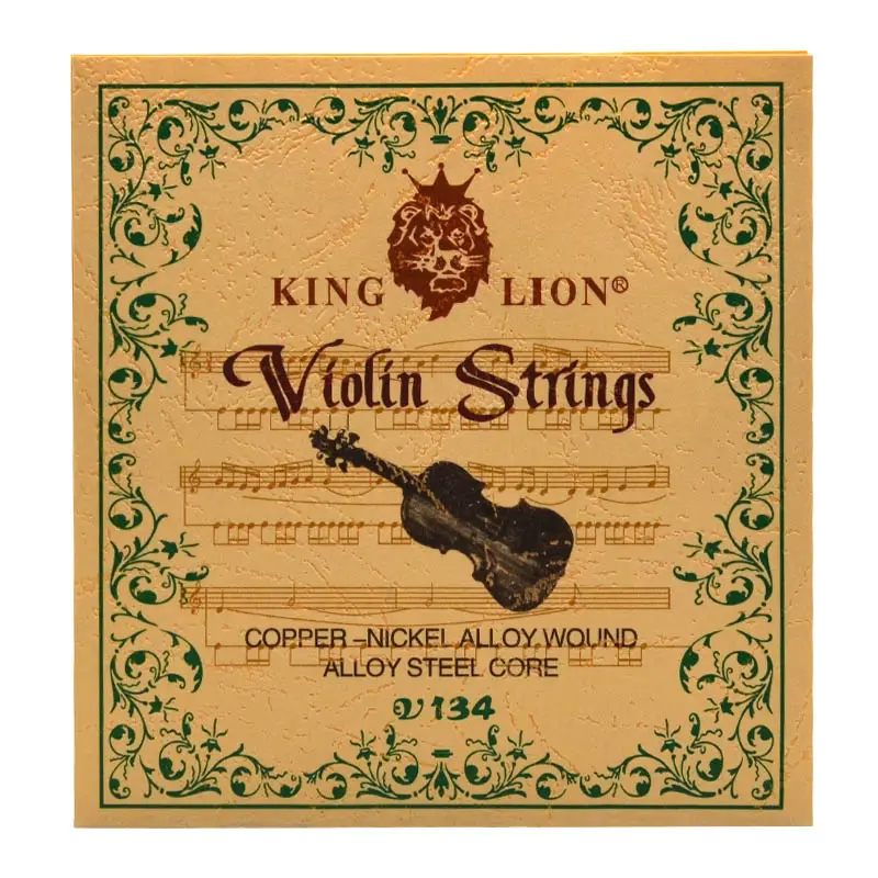King Lion-سلسلة كمان من النحاس والنيكل, سبيكة جروح من الفولاذ ، Core .010-.033 ، أجزاء الكمان