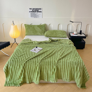 Sọc flannel lông cừu Chăn nhung mềm ấm sofa bao gồm một lớp giường trải giường ấm cúng nhà giường dệt chăn - Product Image 4