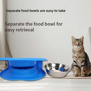 Stainless Steel Double Pet Bowl With Silicone Base Anti Overflow Anti Spill Non Slip <b>Feeder</b> for Medium Large Dog <b>Cat</b> - Product Image 4