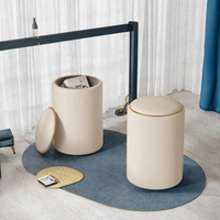 Pouf de Rangement Pliable en Tissu de Luxe, Design Moderne pour Appartement, Chambre, Salon, École, Hôtel, Mobilier de Maison