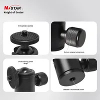 N-STAR Mini sphère en alliage d'aluminium à trois ventouses, portable, multifonctionnelle, avec rotation à 360 degrés, pour éclairage d'appoint de caméra sans miroir