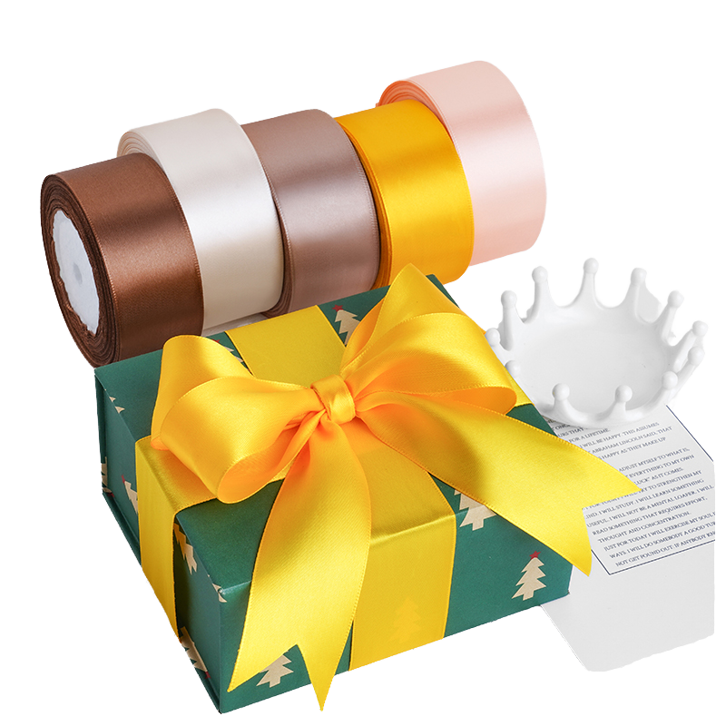 Wholesale Eco-Friendly Metallic 4cm Polyester Ribbon Colorful Christmas Gift Decoration Wedding 25 Yards Packaging Boxes Flower