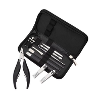 Kit de pédicure de luxe pour hommes, trousse de voyage portable, kit d'outils pour ongles incarnés avec étui à fermeture éclair, coupe-ongles robustes