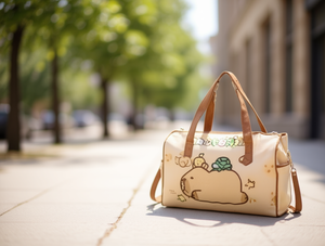 Borsa a tracolla da donna Kabibala in tela con chiusura a cerniera e disegno a cartoni animati - Product Image 2