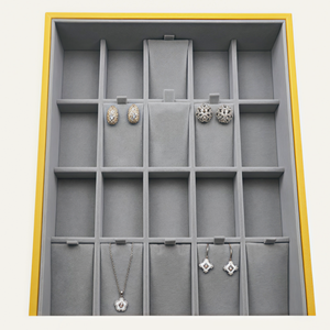 Istiflenebilir takı teşhir tepsisi dikdörtgen şekli takı mağaza kişisel kullanım için sunum için hediye kutusu ile PU deriden yapılmış - Product Image 4