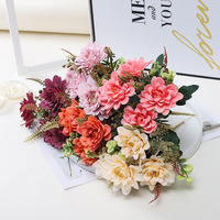 Centre de table en fleurs artificielles de corail Dahlia en soie, hautement modernes et écologiques, pour décoration de mariage, de maison et de photographie extérieure MY-Coral
