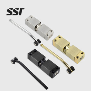 Todo negro/plata moderno Metal cuadrado automático cierrapuertas dispositivo de cierre de puerta de resorte ajustable convertir puertas con bisagras - Product Image 1