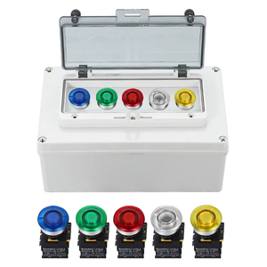 Interruptores de botón pulsador tipo hongo rojo de 30 mm, impermeables, momentáneos y con bloqueo, con luz LED, interruptor de parada de emergencia para máquina CNC - Product Image 2