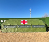 Tente de campagne militaire d'occasion de couleur vert armée, robuste, légère, déployable, à montage rapide
