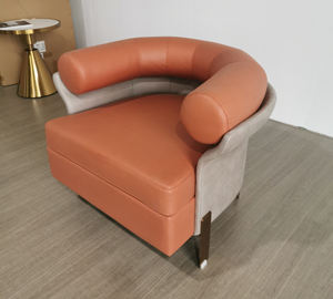 Divano singolo di design italiano, poltrona da soggiorno in velluto, divano componibile a tre posti, divano per hall di hotel - Product Image 6