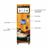 Distributeur automatique de café intelligent Mova avec écran tactile 21,5 pouces, borne commerciale IoT pour bureau, vente en gros, basé sur le cloud