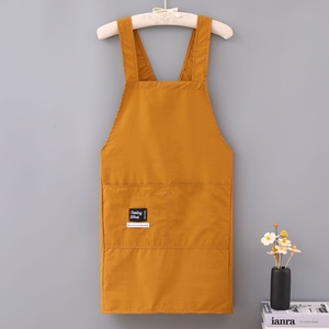 <span class=keywords><strong>Tablier</strong></span> à bavette de cuisine coloré en tissu taslon lavé de haute qualité à la mode coréenne avec logo personnalisé - Product Image 2