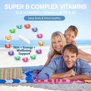 Vitaminas para el Manejo del Estrés, Suplemento de Vitamina <span class=keywords><strong>B</strong></span> en Cápsulas para el Metabolismo y la Salud del Sistema Nervioso, Vitaminas <span class=keywords><strong>B</strong></span> Activas - Product Image 5