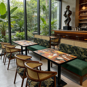 Juego de Muebles de <span class=keywords><strong>Restaurante</strong></span> Modernos de Lujo Ligero, Sofá de Espera, Mesa <span class=keywords><strong>y</strong></span> Sillas de Comedor para <span class=keywords><strong>Restaurante</strong></span> <span class=keywords><strong>y</strong></span> <span class=keywords><strong>Bares</strong></span> - Product Image 1