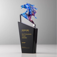 Trophée en cristal personnalisé, design créatif, modèle de cheval en émail coloré, gravure au laser, gravure gratuite, réunion annuelle