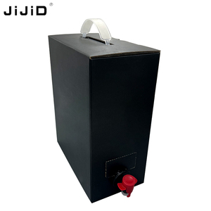 Boîte BIB en carton ondulé imprimé sur mesure JIJID, noire, recyclable, sac aseptique en boîte, conteneur extérieur pour l'emballage de liquides - Product Image 5
