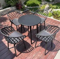 Tables et chaises de jardin en métal nordique - Imperméables et résistantes aux UV pour jardin, patio, terrasse, balcon et usage hôtelier