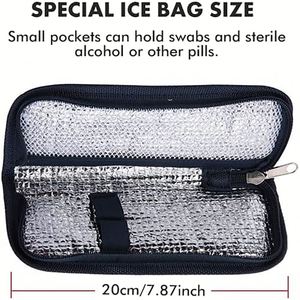 OEM ODM Customized Blue Polyester Elastic Strap Foldable Long Lasting Diabetes Insulin Travel Bag Insulin Pen Cooler Bag - Product Image 4