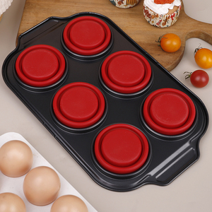 <span class=keywords><strong>Molde</strong></span> de <span class=keywords><strong>silicona</strong></span> para 6 muffins, utensilios de repostería antiadherentes y no tóxicos, <span class=keywords><strong>molde</strong></span> redondo de <span class=keywords><strong>silicona</strong></span> para pasteles, moldes para cupcakes, moldes para bocados de huevo - Product Image 4