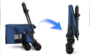 2025 тележка для собак среднего и большого размера, детская коляска для собак, кошек, плюшевых игрушек, для использования на открытом воздухе, маленькая тележка для домашних животных, легкая и складная - Product Image 3