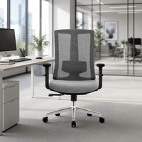 Chaise de bureau exécutive pivotante inclinable au design moderne avec tissu en maille confortable et accoudoirs réglables pour le travail