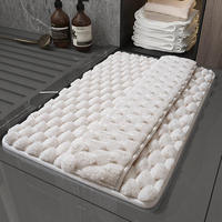 Tapis de bain gaufré de luxe antidérapant séchage rapide épais doux absorbant mousse à mémoire douche tapis de salle de bain lavable en Machine Polyester maison