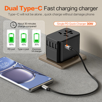 Adaptateur de prise de courant universel, prise de courant universelle, chargeur mural USB de type C, adaptateur de voyage