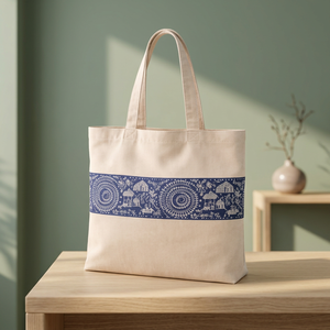 Bolsa para Ropa Plegable 100% Algodón, con Gancho de Acero Inoxidable, Tipo Tote, Forma Rectangular, Tela Resistente, Parte Superior Abierta - Product Image 3